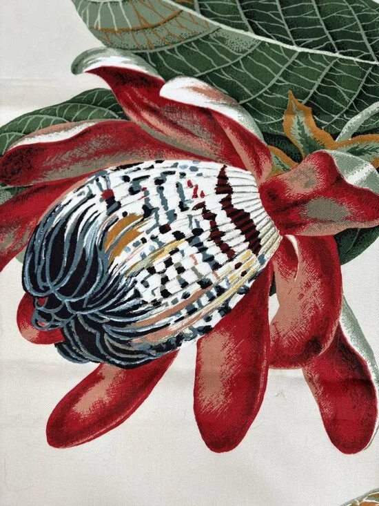 Vintage Fabric 55”x56” Nakai Romanex de Boussac Bernard Botanical 1985 France - Picture 2 of 16